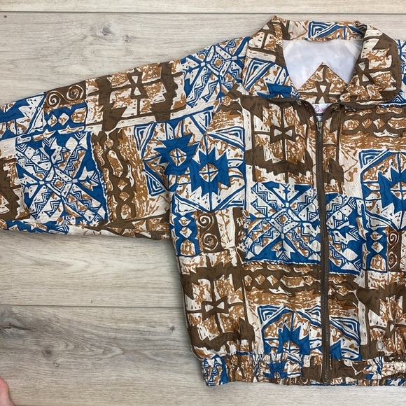 Vintage Aztec Silk Bomber‎ Jacket - Picture 2 of 16